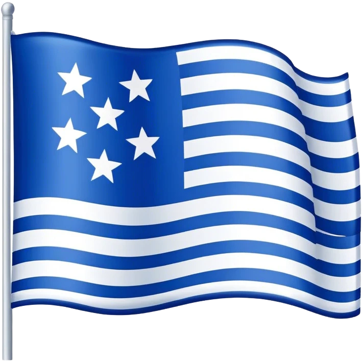 Flag - 50 white stars center, blue & white stripes around , NO RED Stripes, blue and white  flag modern emoji