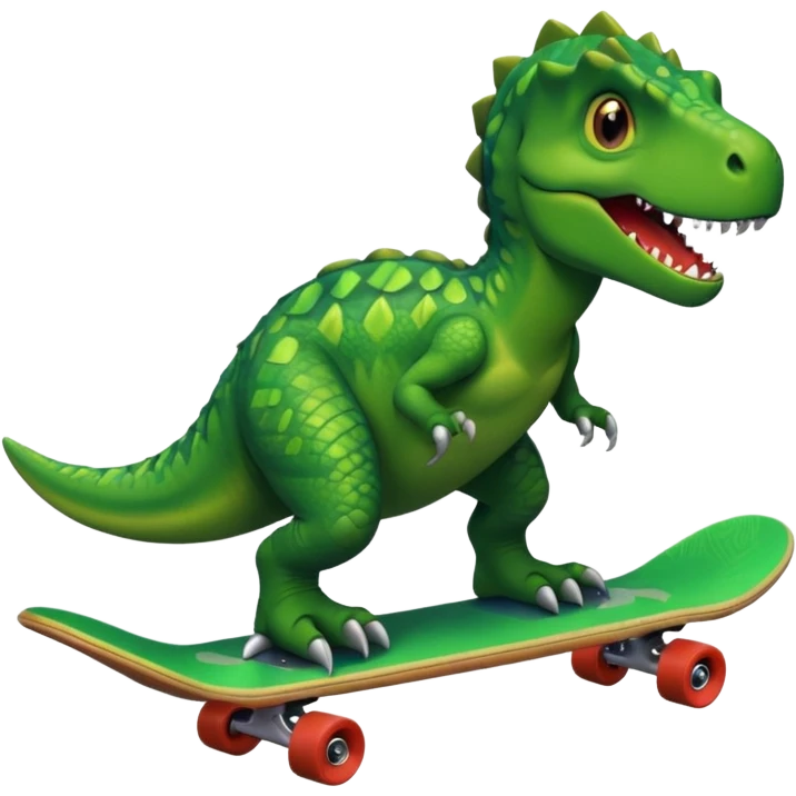 Dinosaur on a skateboard emoji