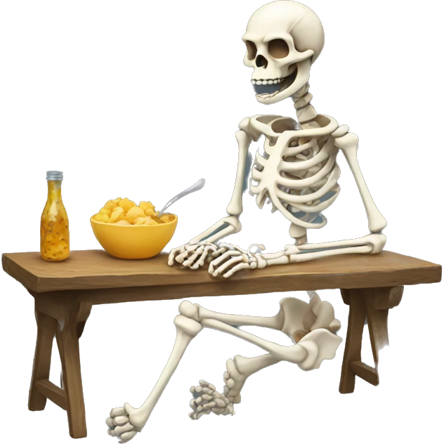 Skeleton eating emoji