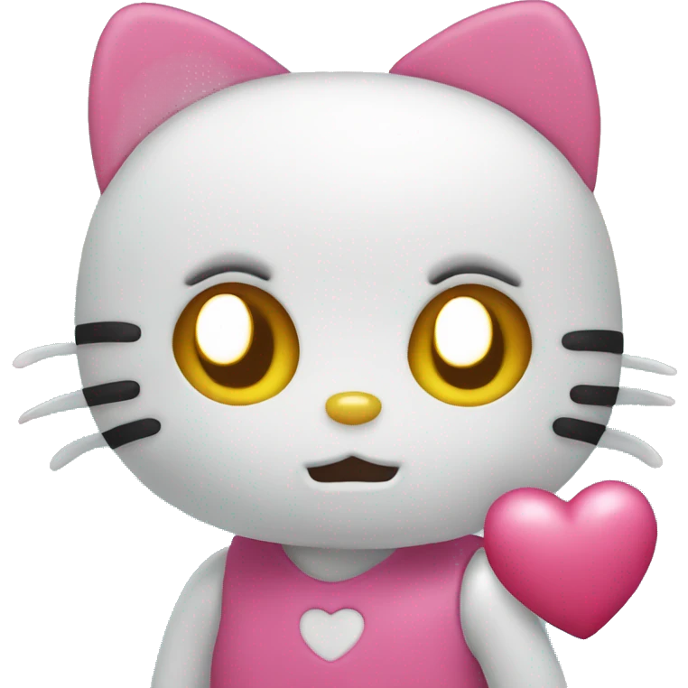 Hello kitty with a heart emoji
