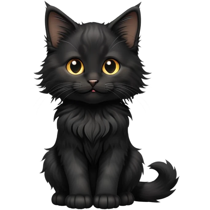 cinematic-black-maine-coon-kitten-portrait-emoji,-head-tilted-playfully-and-inquisitively,-sleek--black-fur,-simplified-yet-adorable-features,-highly-detailed,-glowing-with-a-warm,-friendly-glow  emoji