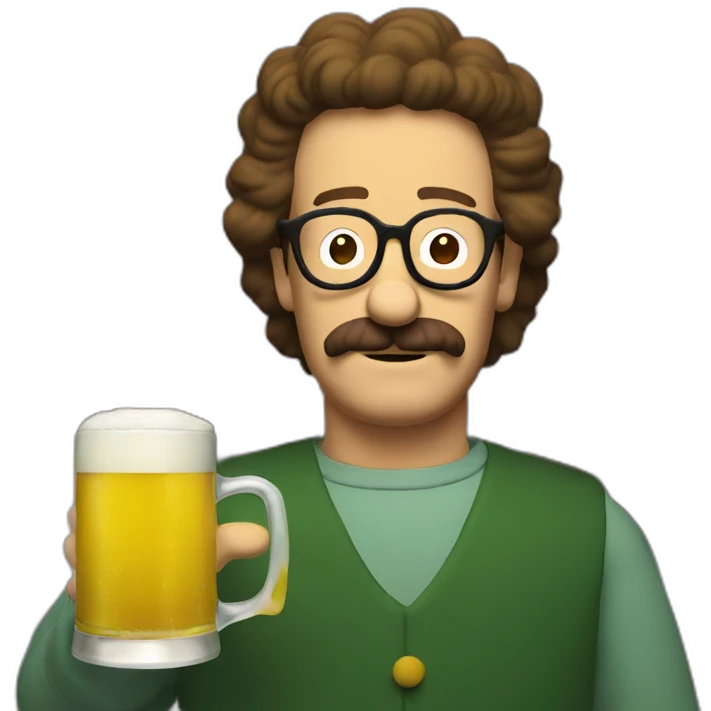 Ned Flanders drink a beer emoji
