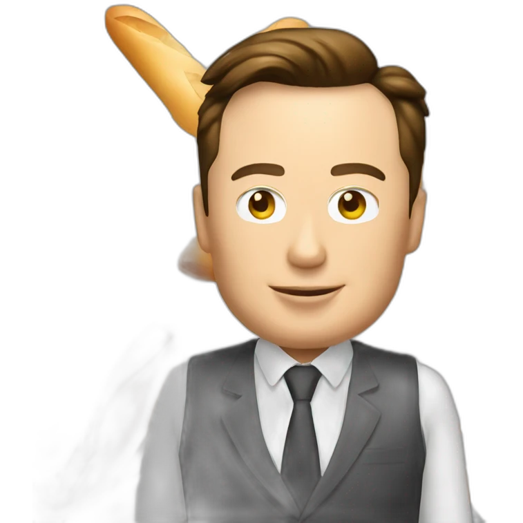Elon musk tient baguette emoji