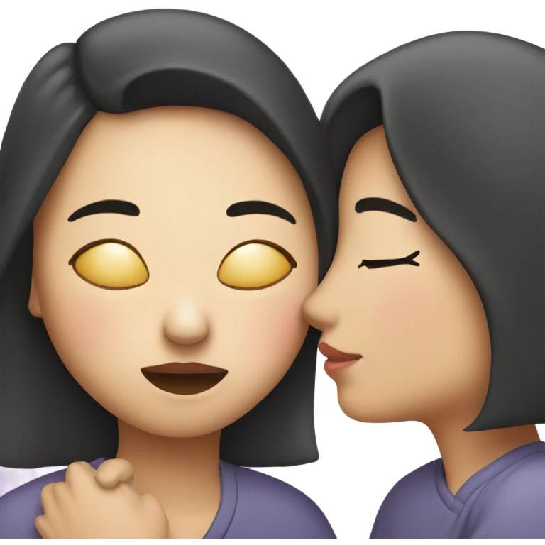 chinese woman kiss emoji