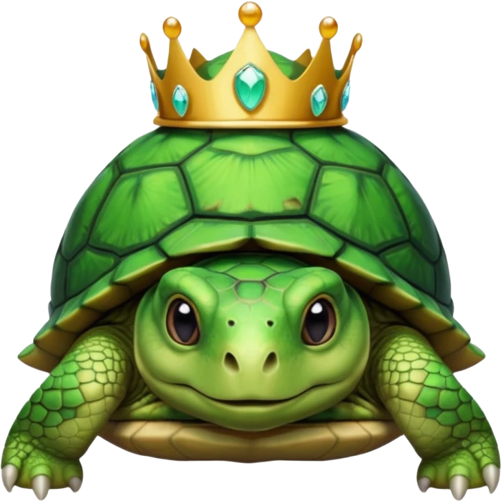 a domestic turtle with a tiara emoji