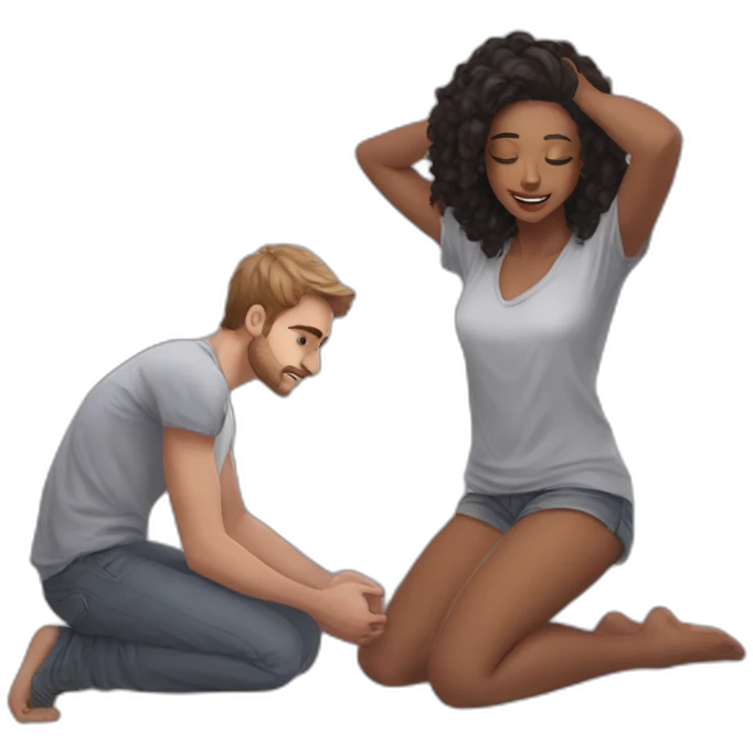 Request ➝ == Draw Me = girl on both knees in front of a young man emoji