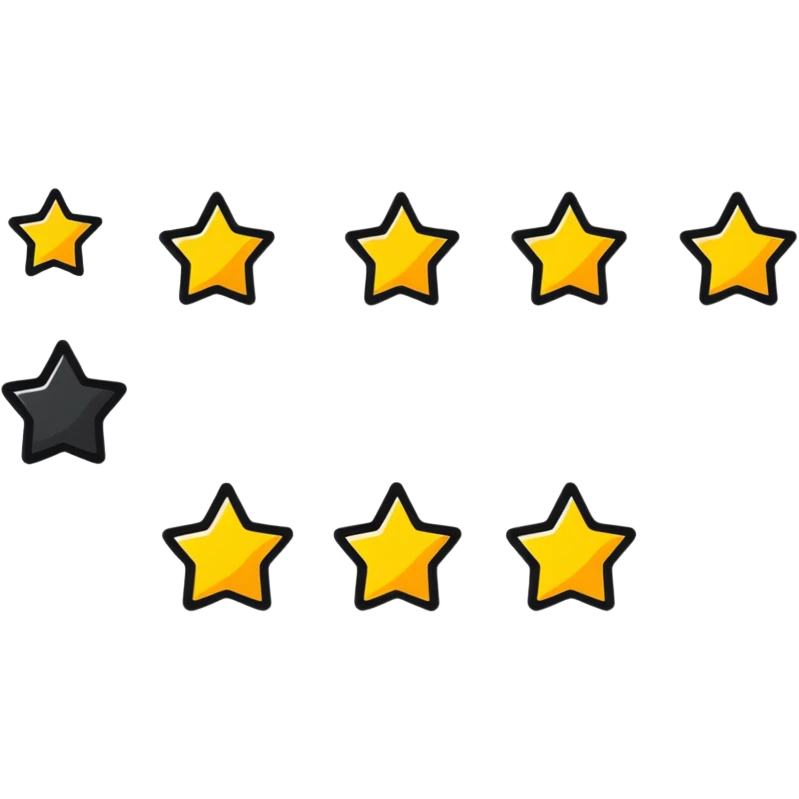 5 stars rating, excellent review emoji