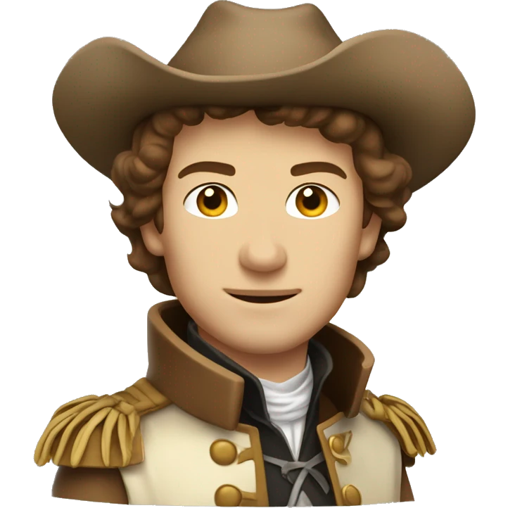 Musketeer man beige jacket short brown hair smirk emoji