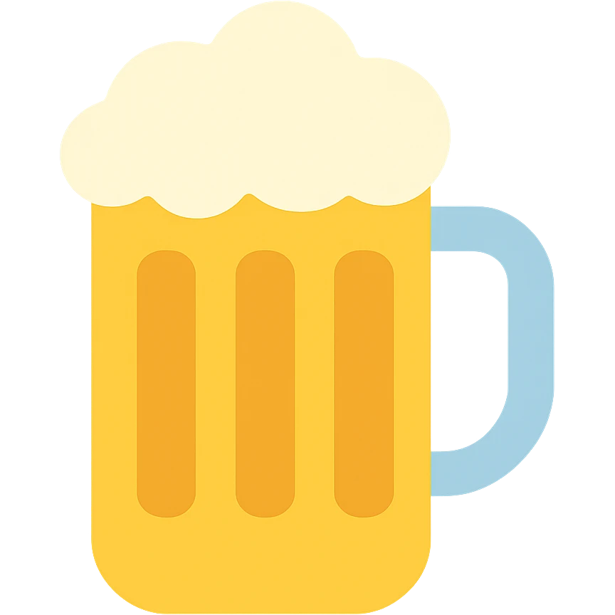 beer mug, simple and bold, color icon style emoji