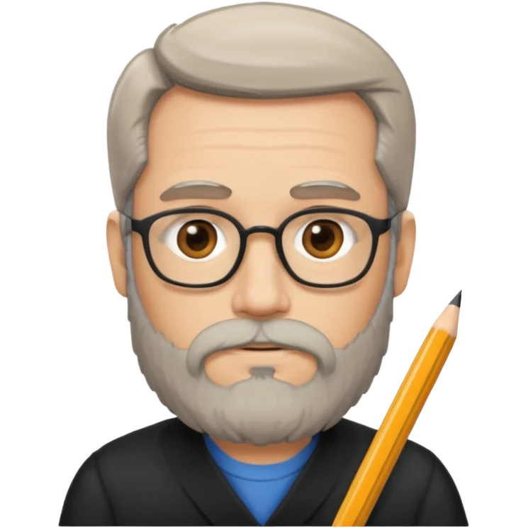 un escritor maduro con barba emoji