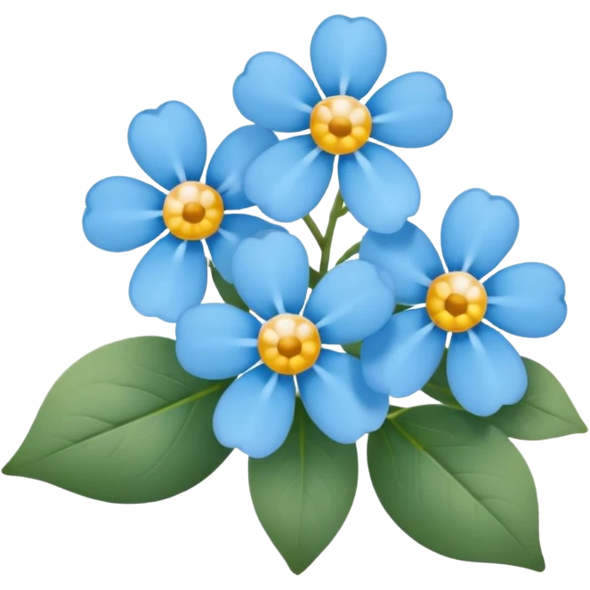 light blue Forget-me-nots emoji