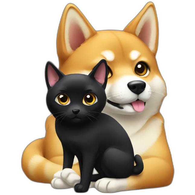 shibainu and black cat emoji