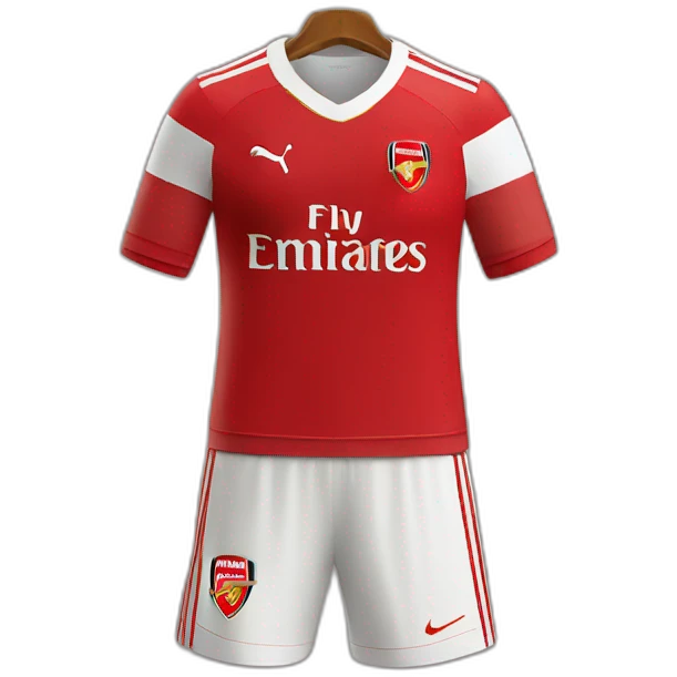 Arsenal football club home kit emoji