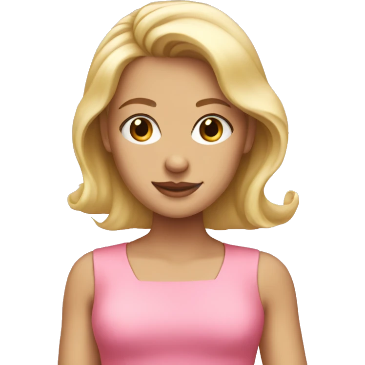 blonde girl in pink dress emoji