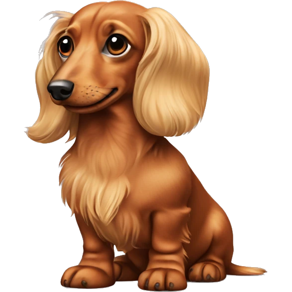 Fullbody Longhair piepald dachshund emoji