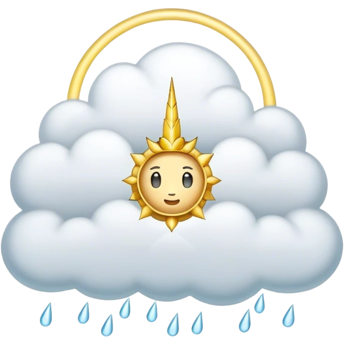 rainy cloud with halo emoji
