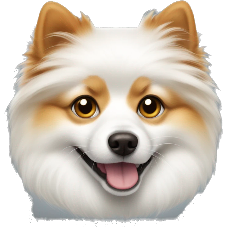 White pomerian with ginger stains emoji
