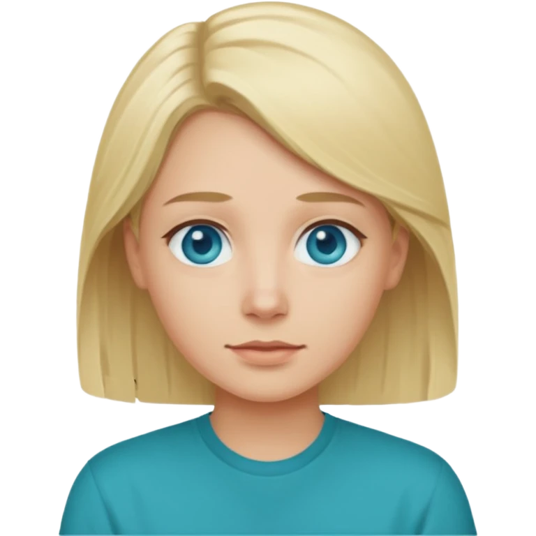 Change emoji of  blonde blue eyed  with Teal shirt (not the purple one) dont change other features emoji