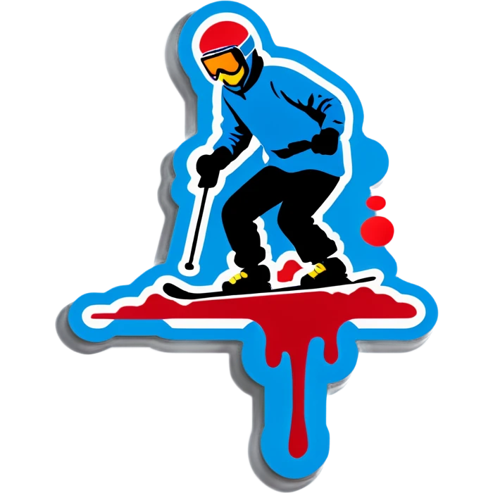 Skier in puddle of blood emoji