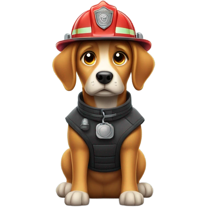 Fire fighter dog emoji