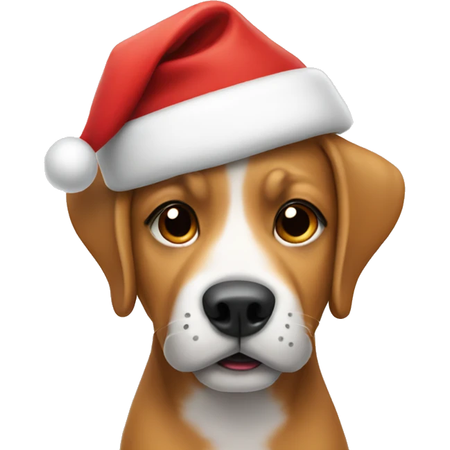 Dog wearing Santa hat  emoji