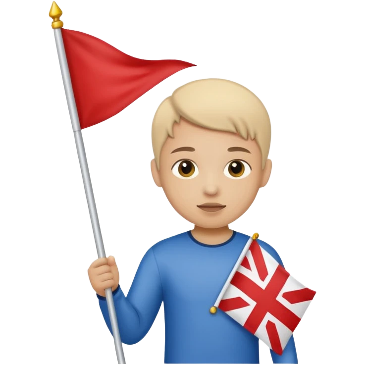 Flag holder kid emoji