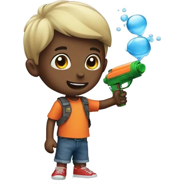 Boy with water gun emoji