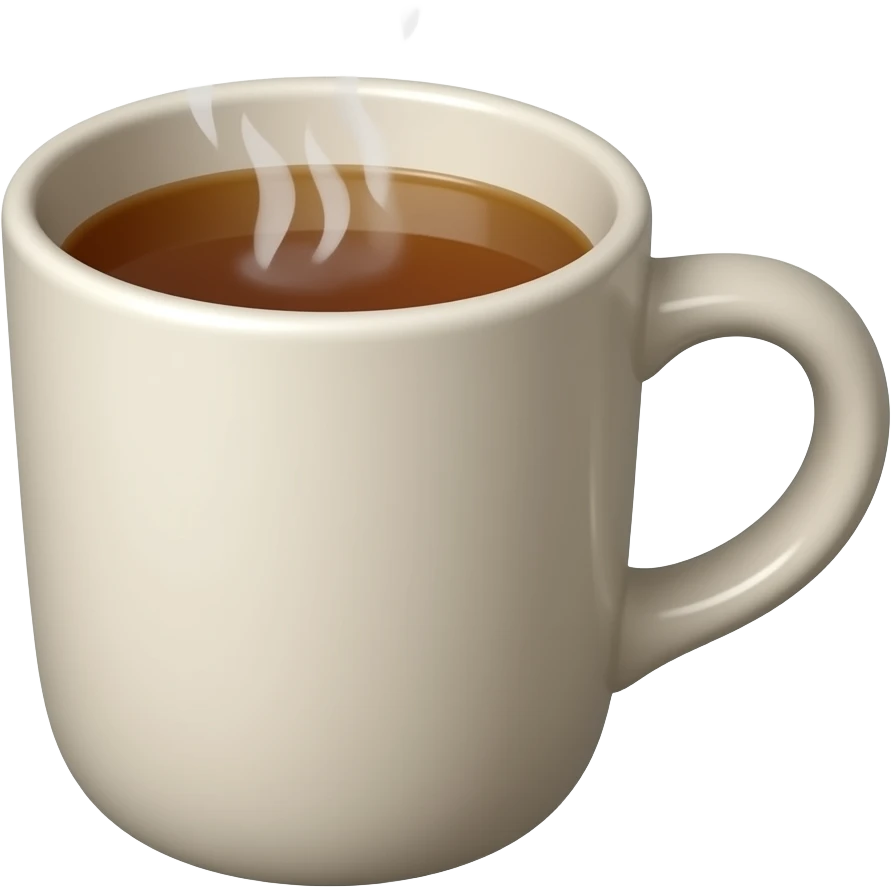 taza de te comun caliente con vapor emoji