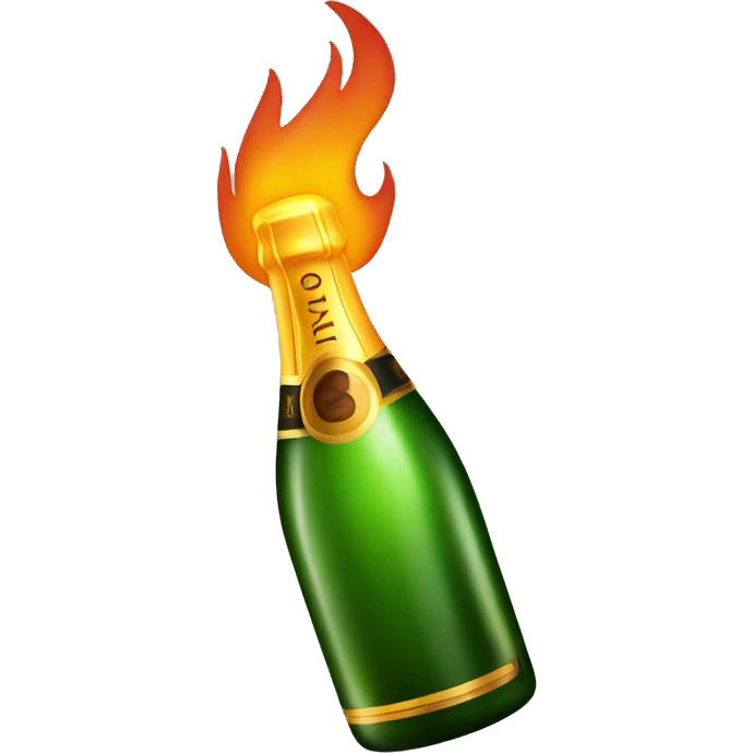 Champagne bottle with flame  emoji