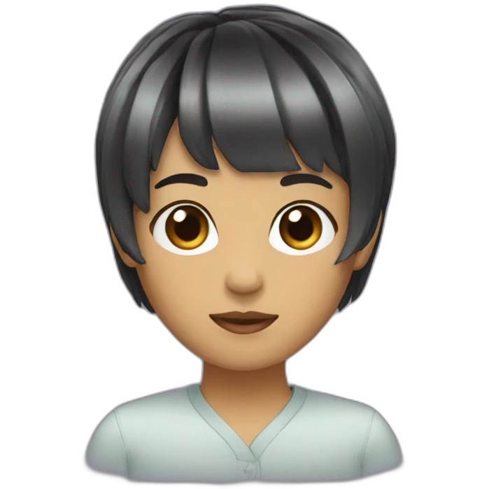 Short hair with bangs emoji