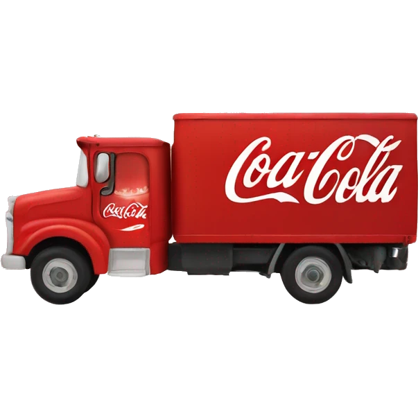 red truck with the inscription coca cola emoji