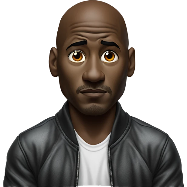 Michael Jordan in a jacket holds his head and is sad photorealistic serious emoji