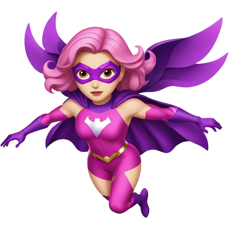 pink violet woman superhero flying emoji