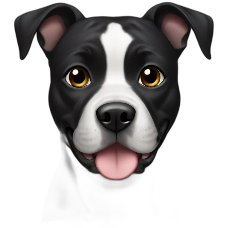 Black female dog Staffordshire with black face emoji