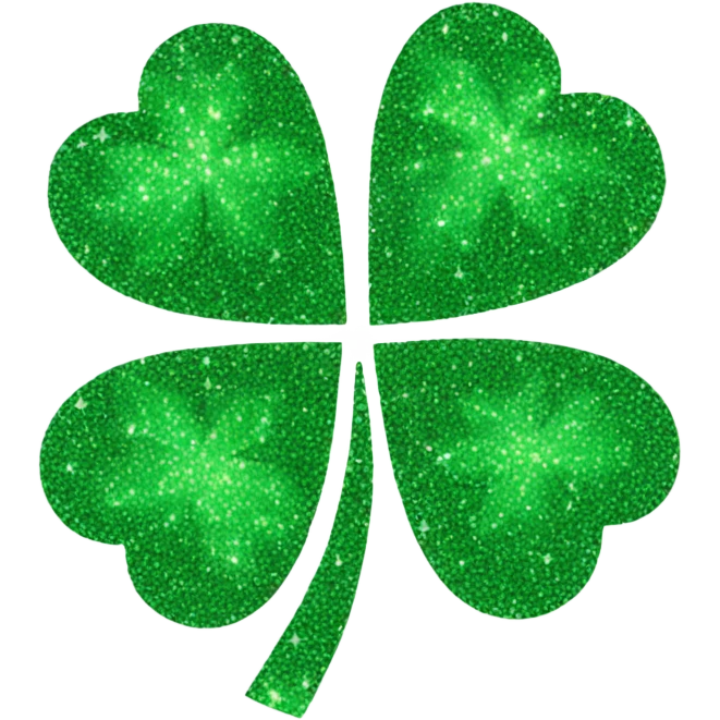 Sparkly 4-leaves clover emoji