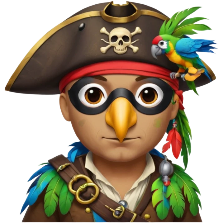 pirate and parrot emoji