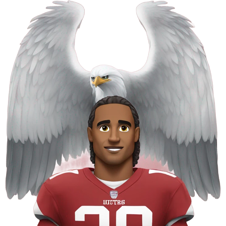 Eagle wearing a Jalen hurts jersey  emoji