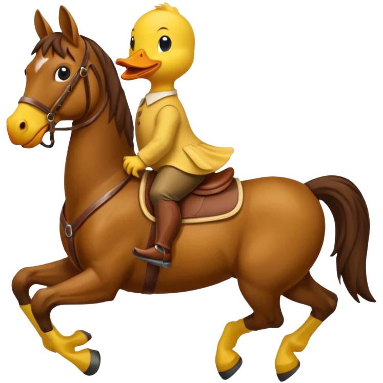 Yellow Duck riding a horse emoji