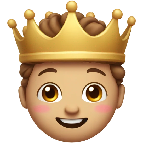 Super cute bean with a smile blushing and wearing a crown emoji