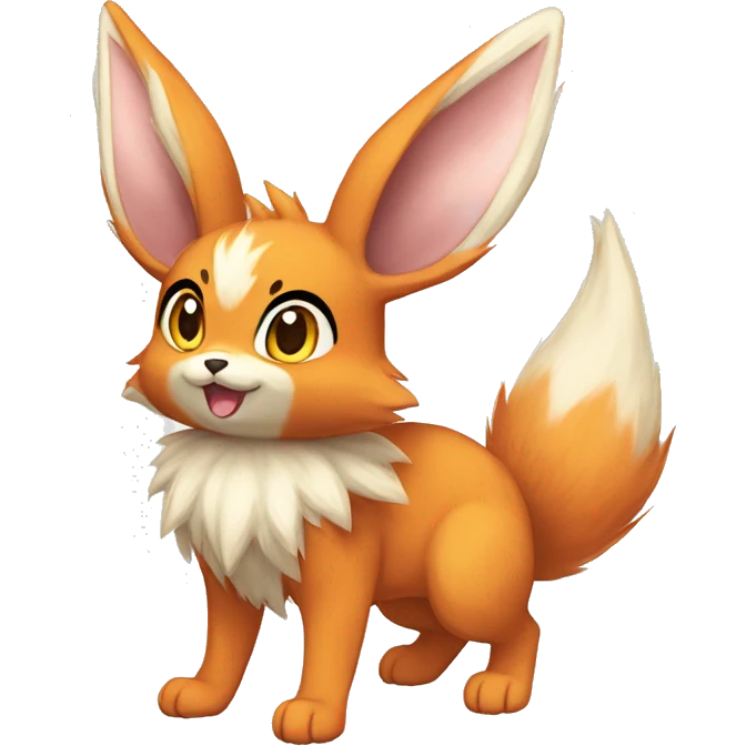 Eeveelution-Bunny-Fox-Pokémon-fusion full body emoji