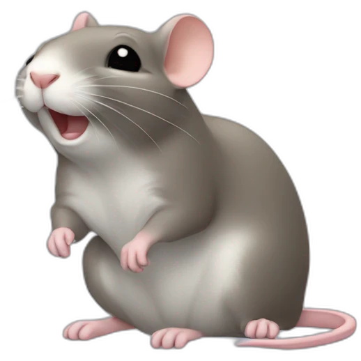 Un rat qui vomi un arc en ciel emoji