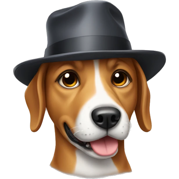 Dog wearing hat emoji