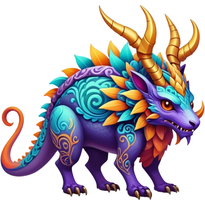 Epic complex detailed aesthetic-scenery-Fakémon-creature emoji