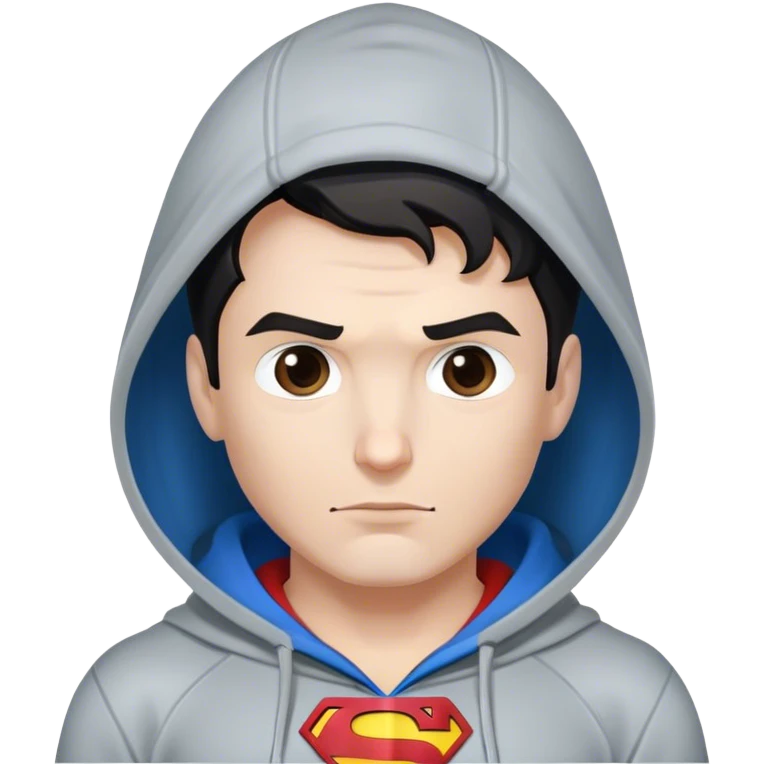 Superman wearing a hoodie emoji