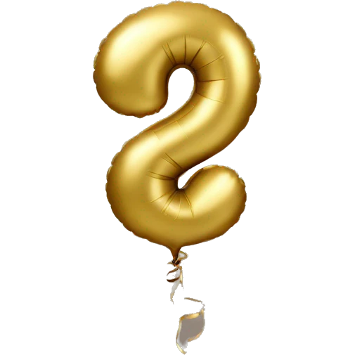 Gold balloon number 4 emoji