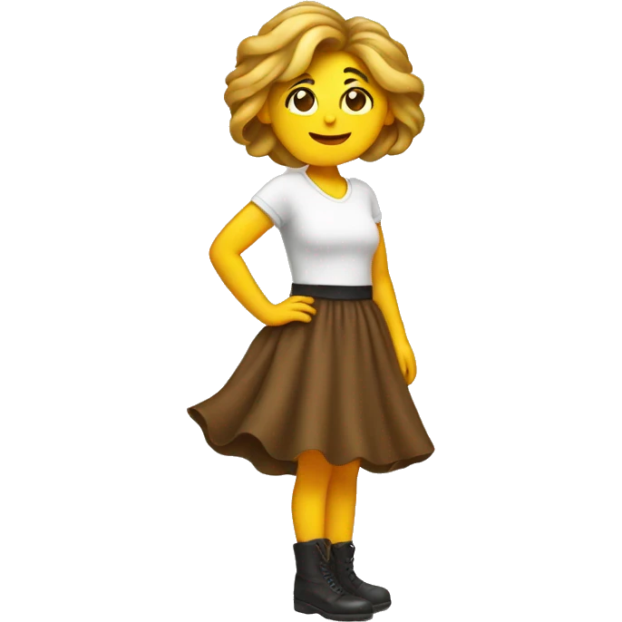 Poop wearing a skirt emoji