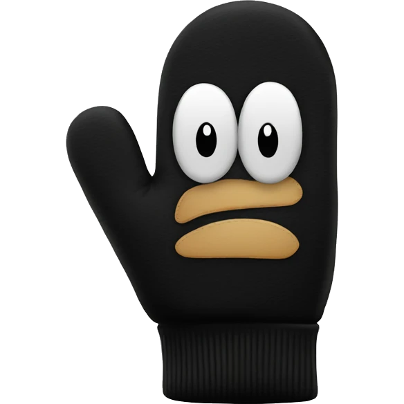 black color  mitten emoji