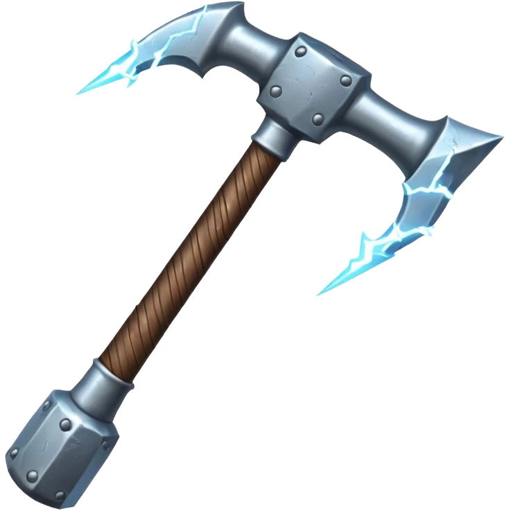 medieval hammer with lightning infused emoji
