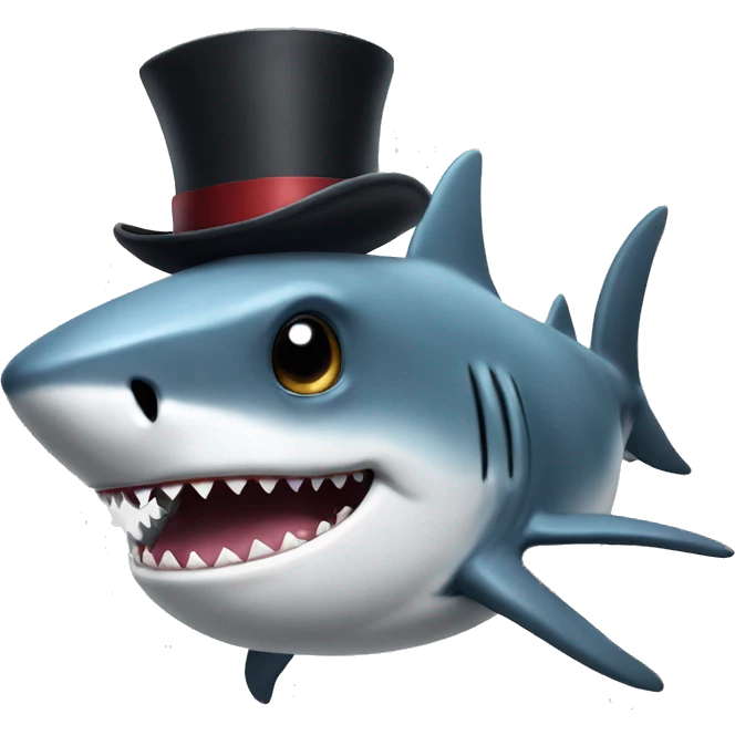 Shark with tophat emoji