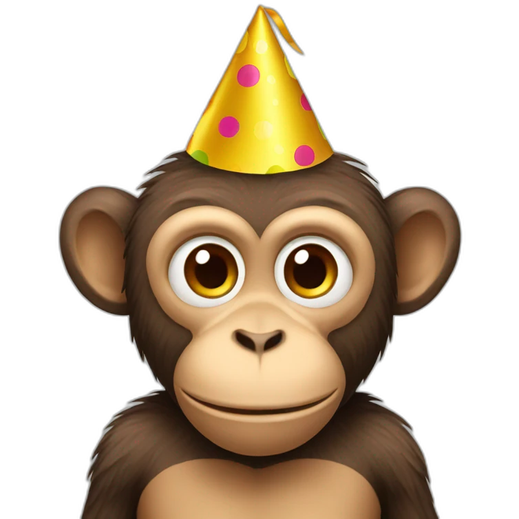 monkey birthday hat emoji